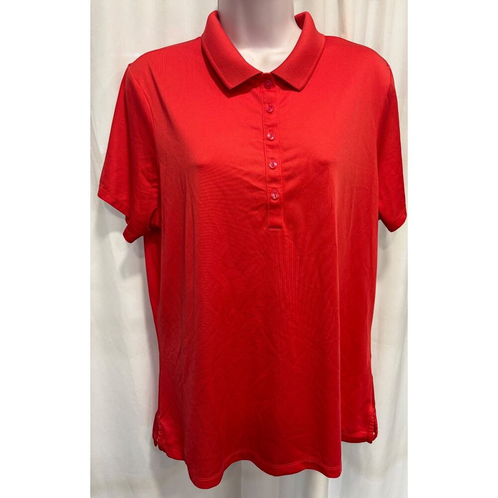 Callaway Women's Golf Polo Shirt XL Red/Pink Opti-Dri Short Sleeve Performance